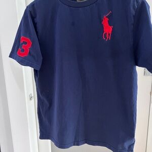Polo by Ralph Lauren Kids Tee in Deep Blue with Red Accents
